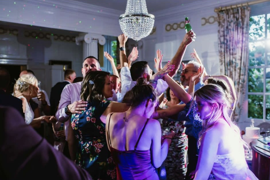 wedding function dancing with disco lights